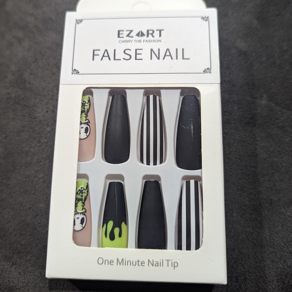 Nightmare before Christmas Black Matte Halloween Press On Nails False Nails - Picture 7 of 9